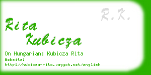 rita kubicza business card